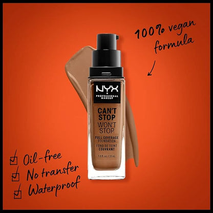 NYX PROFESSIONAL MAKEUP Can't Stop Won't Stop Foundation, Warm Caramel