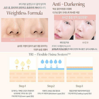 Water Velvet Cover Foundation , Wakemake Foundation Brush, (19 PORCELAINE) 30ml