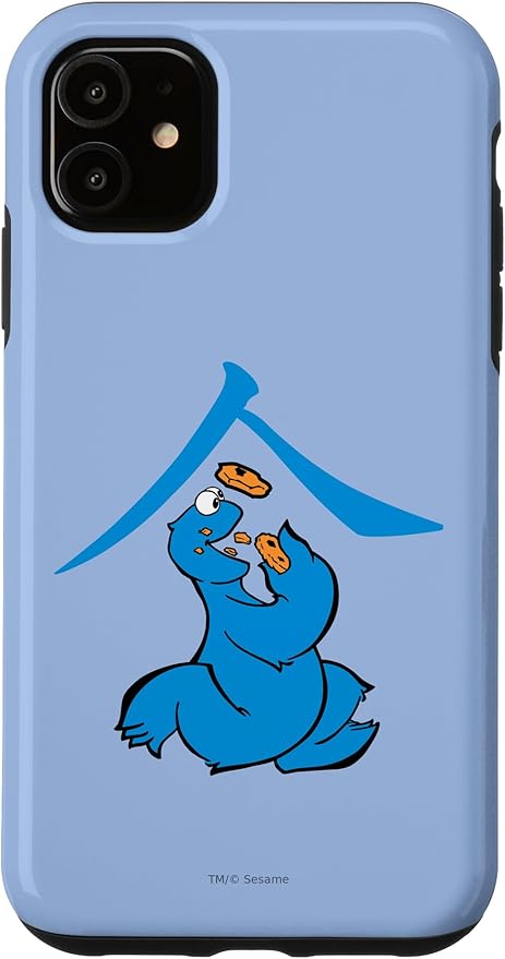 iPhone 11 Sesame Street Cookie Monster Eat in Kanji Case