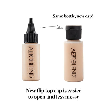 AEROBLEND Airbrush Foundation Makeup (O55) Professional, Water-Based, Buildable, skin types, 1 oz
