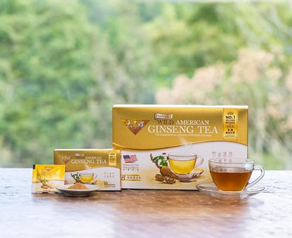 Prince of Peace Instant Wild American Ginseng Tea, 80 Sachets – Healthy Drink, Caffeine-Free Energy-Boosting, Heavy Antioxidants, Plant Extract