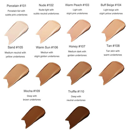 2Pcs Liquid Foundation Full Coverage 24HR Matte Oil Top (1pcs-101) 30ml