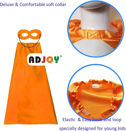 ADJOY Kids Superhero Capes and Masks with Large Superhero Stickers - Super Hero Costume for Parties - 10 Sets (20PCS)