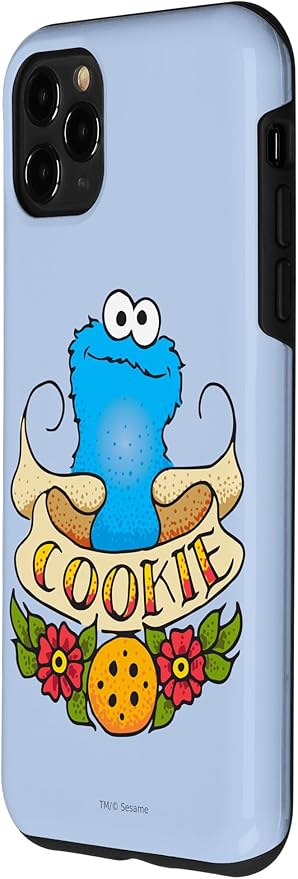 iPhone 11 Pro Max Sesame Street Cookie Monster Cookie Tattoo Case