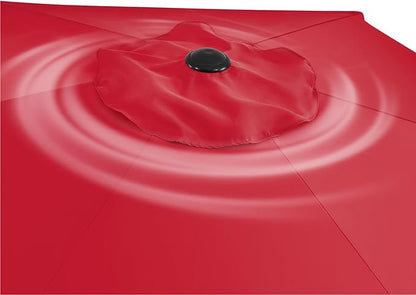 Yaheetech Patio Umbrella, 7.5FT Outdoor Table Market Umbrella with Push Button Tilt and Crank, Yard Sun Shade w/Sturdy Ribs UV Protection with for Garden, Deck, Backyard, Pool, Red