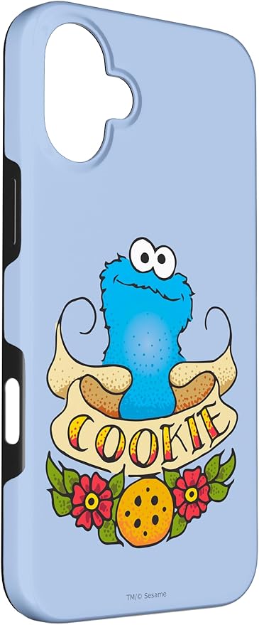 iPhone 16 Plus Sesame Street Cookie Monster Cookie Tattoo Case
