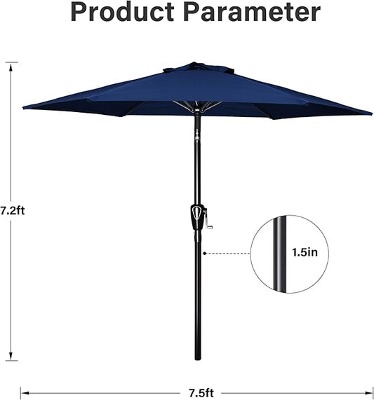 Simple Deluxe 9' Patio Umbrella Outdoor Table Market Yard Umbrella with Push Button Tilt/Crank