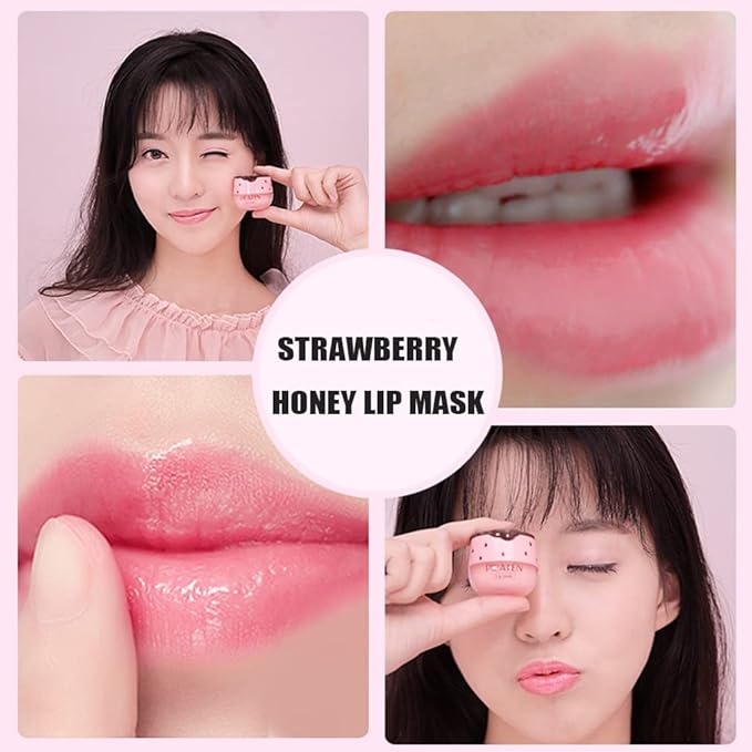 2Pcs Strawberry Vitamin E Lip Masks，Lip