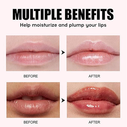 4 Colors Fat Oil Lip Gloss, Lip Oil Lip Glaze Hydrating Lip Glow Oil Big Brush Head Moisturizing Lip Gloss, Shiny Transparent Tinted Plumping Lip Oil Long Lasting Nourishing Non-sticky (08#)