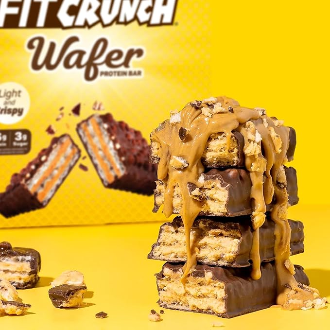 FITCRUNCH Wafer Protein Bars, 16g of Protein & 4g of Sugar (18 Count, Variety Pack)