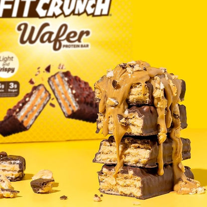 FITCRUNCH Wafer Protein Bars, 16g of Protein & 4g of Sugar (18 Count, Variety Pack)