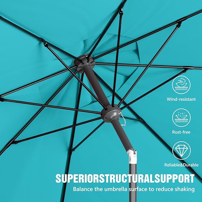 Patio Umbrellas, Pool Umbrella, Outdoor Umbrella with Push Button Tilt/Crank, Deck Umbrellas, Market Umbrela Table for Backyard, Deck, Garden, Pool