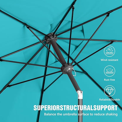 Patio Umbrellas, Pool Umbrella, Outdoor Umbrella with Push Button Tilt/Crank, Deck Umbrellas, Market Umbrela Table for Backyard, Deck, Garden, Pool