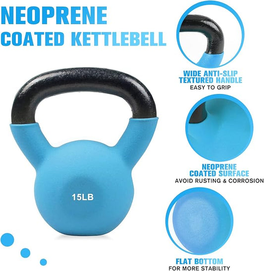 RitFit Neoprene Coated Solid Cast Iron Kettlebell 5 10 15 15 20 20 25 25 30 30 35 35 40 40 45 45 50 50 LB,