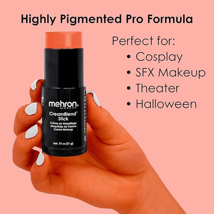 Mehron Makeup CreamBlend Stick | Face Paint, Body g) (Auguste) 75 oz