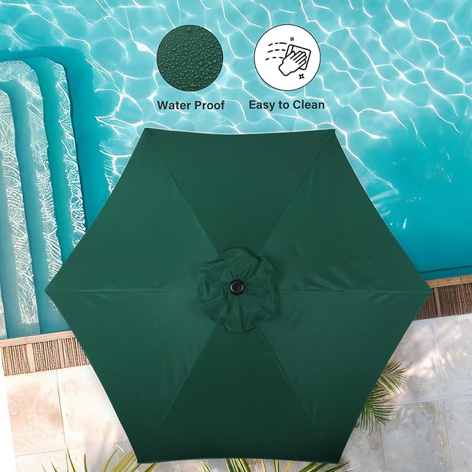 Simple Deluxe 9' Patio Umbrella Outdoor Table Market Yard Umbrella with Push Button Tilt/Crank