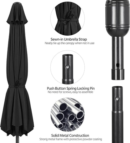 Yaheetech Patio Umbrella, 10FT Outdoor Table Umbrella Market Umbrella with Push Button Tilt and Crank, Heavy-Duty Yard Umbrella with 8 Sturdy Ribs for Garden, Deck, Backyard, Pool