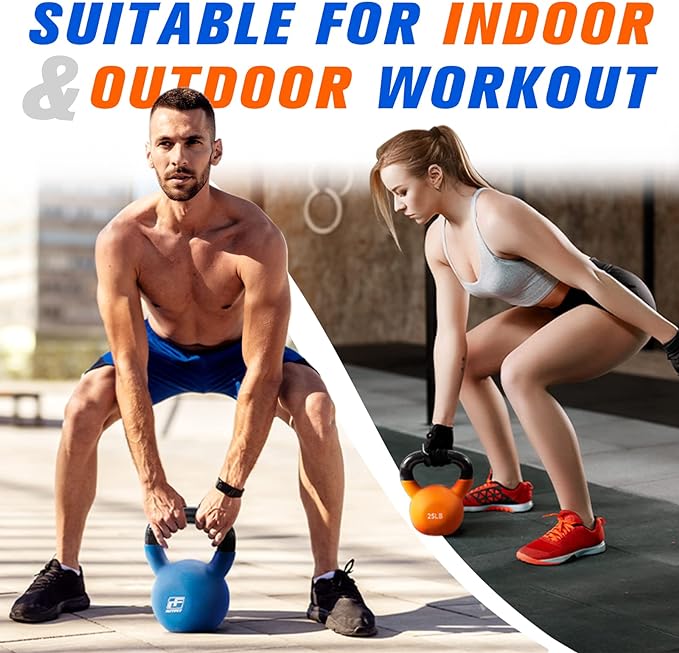 RitFit Neoprene Coated Solid Cast Iron Kettlebell 5 10 15 15 20 20 25 25 30 30 35 35 40 40 45 45 50 50 LB,