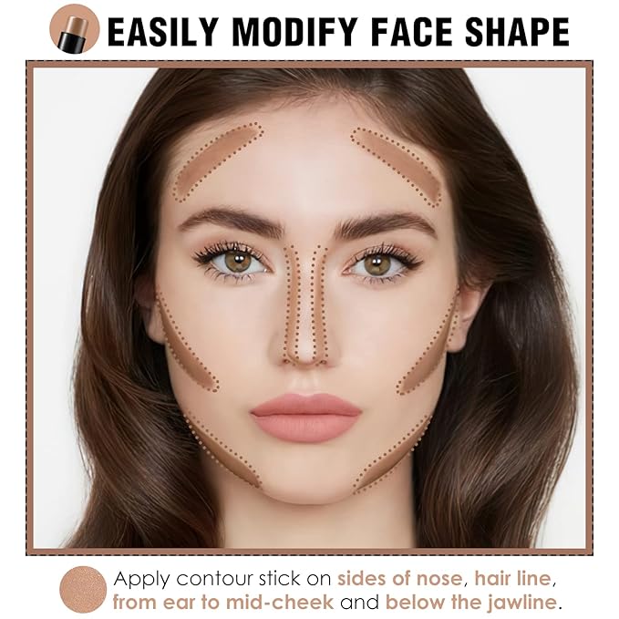 FOCALLURE Cream Contour Stick, Matte Bronzer Stick, Professional