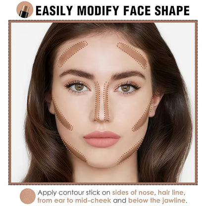 FOCALLURE Cream Contour Stick, Matte Bronzer Stick, Professional