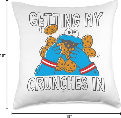 Sesame Street Cookie Monster My Crunches Throw Pillow, 18x18, Multicolor