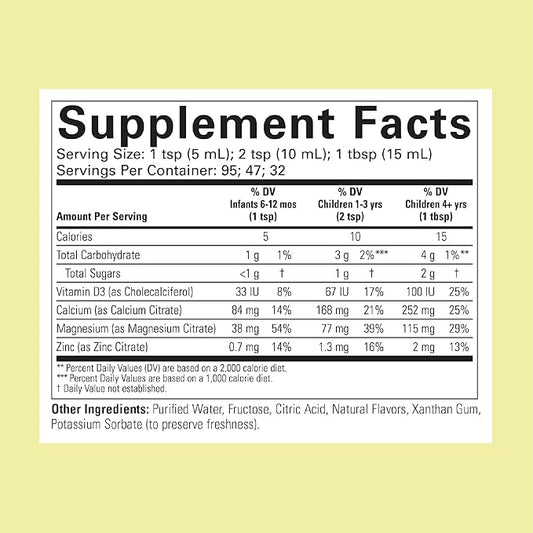 CHILDLIFE ESSENTIALS Liquid Calcium Supplement for Kids - Baby Calcium with Magnesium, Zinc, and Vitamin D3 - Orange Flavor, 16 fl oz (1 Pack)