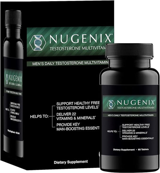 Nugenix Men's Daily Testosterone Multivitamin - 19 Vitamins and Minerals, Supports Free Testosterone