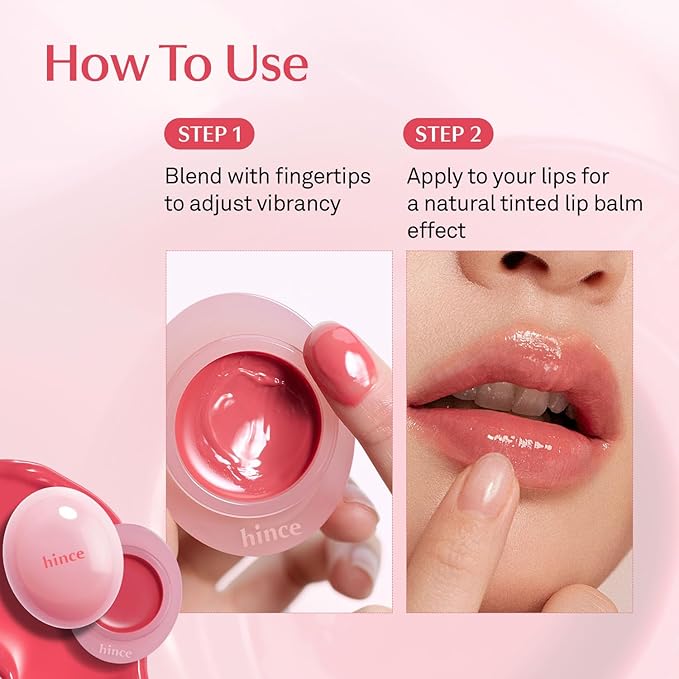 HINCE Raw Glow Dewy Ball - Tinted Lip Balm, Jelly Gloss Glow, Shine and Hydration, Lip & Blush Multiuse, Vegan, 0.12 oz. (13 colors) (BERRY COKE)