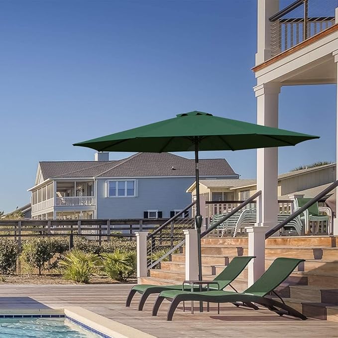 Simple Deluxe 9' Patio Umbrella Outdoor Table Market Yard Umbrella with Push Button Tilt/Crank
