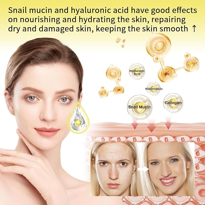 Advanced Snail Mucin Skincare Set For Teen Girl, Anti Wrinkle & Repair Face Skin Care Gift Set With Face Wash, Toner, Serum, Face Cream, Eye Cream, 5PCS Peptides Snail Mucin Kit Travel Size For Women.