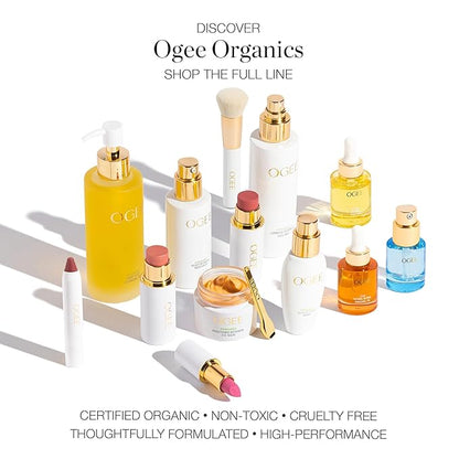 Ogee Tinted Sculpted Lip Oil - Lip Stain Made with 100% Organic Coconut Oil, Jojoba Oil, and Vitamin E - Best as Lip Balm, Lip Color or Lip Treatment - PETUNIA (Sheer Blush)