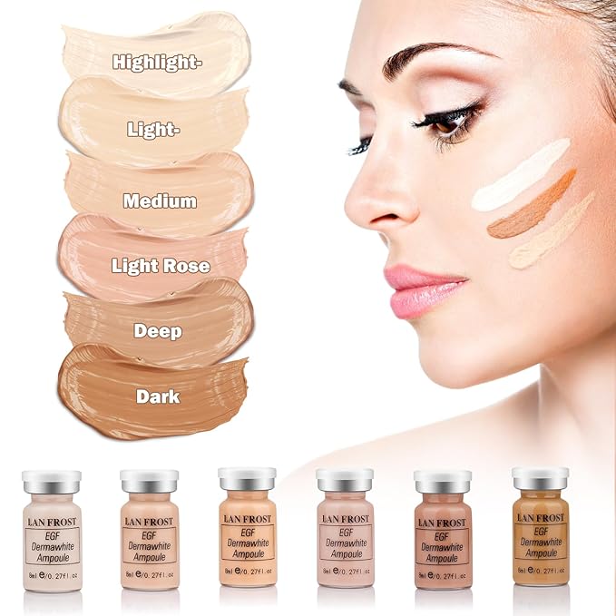 BB Glow Starter Kit Hyaluronic Acid Serum Foundation Skincare Mix Kit 0.27oz Hyaluronic Acid Ampoule and Essence Foundation 12 Vials Glow Pigment Skincare Kit (Multicolor)