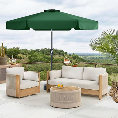 MASTERCANOPY Valance Patio Umbrella for Outdoor Table Market (7.5ft, Forest Green)