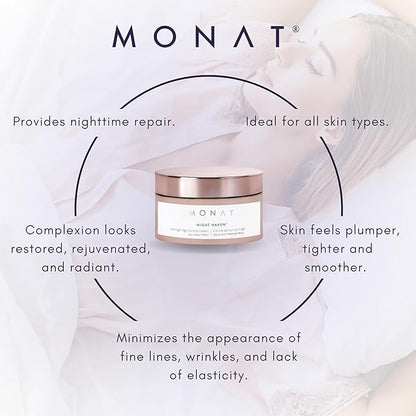 Monat Night Heaven Crème – Intensive Hydrating Moisturizer for Face – Nighttime Repair Cream for Plump & Youthful Skin – Anti Aging Night Cream – Natural Night Cream with Shea Butter & Avocado Oil