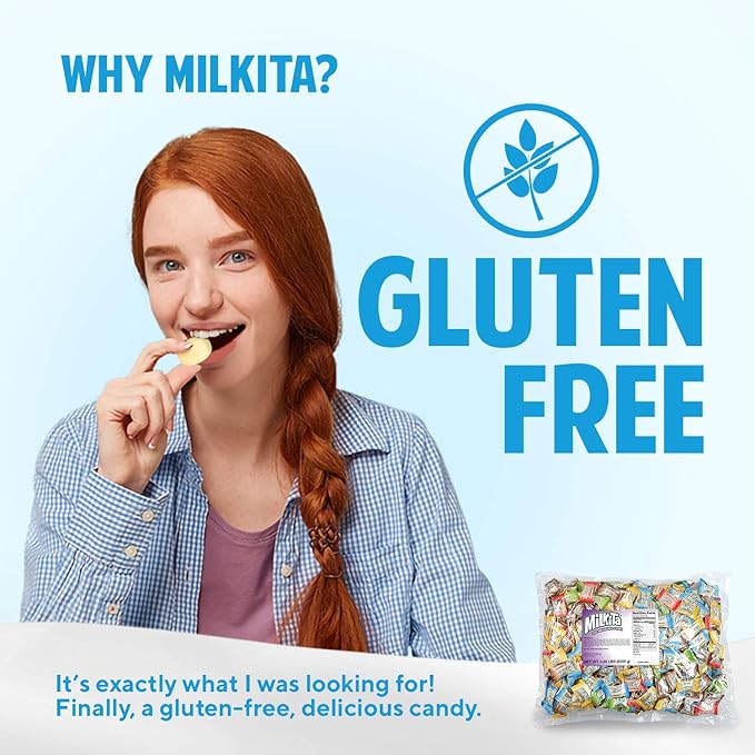 Milkita Creamy Shake Candy Bulk Pack, Gluten Free Chewy Candies with Calcium & Real Milk, Zero Trans Fat, Low-Sugar, Assorted Flavors (Vanilla, Strawberry, Chocolate, Honeydew, Banana), 550 Pcs