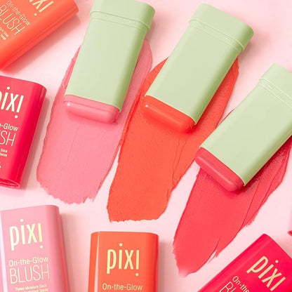 Pixi On-the-Glow Blush - Fleur, Hydrating Tinted Moisture Blush Stick with Ginseng, Aloe Vera & Fruit Extracts, For Cheeks & Lips, 19g / 0.6oz, Paraben-Free
