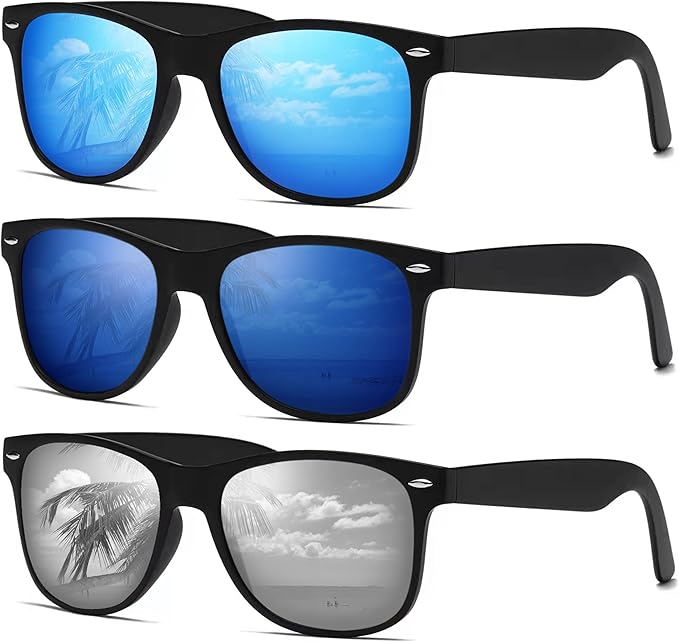 DEMIKOS Sunglasses Men Polarized Sunglasses for Mens Womens Retro Mirror Lens for Driving Fishing UV400 Protection