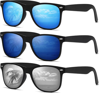 DEMIKOS Sunglasses Men Polarized Sunglasses for Mens Womens Retro Mirror Lens for Driving Fishing UV400 Protection