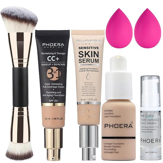 PHOERA Foundation, PHOERA Contour Palette,Shades with Highlighter & 120CC