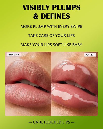 4 Colors Lip Oil Lip Glaze,Hydrating Tinted Plumping Lip Gloss,Clear Pink Shiny Glow Reviver Lip Care Oil,Longlasting Non-sticky Transparent Lip Oil,Women's Day Makeup Gift Kit for Women-SetA