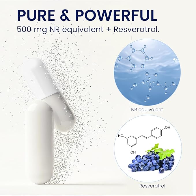 NAD Supplement for Anti-Aging and Cell: Nicotinamide Riboside & Mononucleotide - Cellular Energy & Mitochondrial & Healthy Aging & Cognitive Function Support - Liposomal NAD Supplements - 80 Capsules