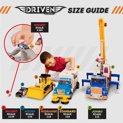 Driven by Battat – DRIVEN By Battat – Toy Car Variety Pack – Construction & Rescue Vehicles – Airplane, Monster Truck, & More – Kids 3 Years + – Pocket Fleet 2 (20 Pack)