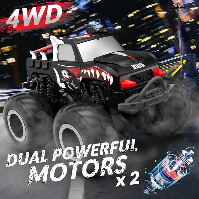 STEMTRON Amphibious Remote Control Car 2.4 GHz 1:20 All Terrain Off-Road RC Car Pool Toys Remote Control Boat Gifts for Kids Boys Black