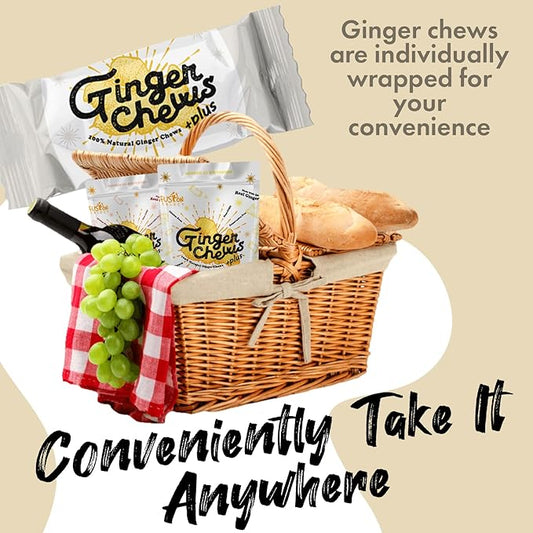 Fusion Select 2Lb Coconut Ginger Chews - Sweet Soft Candied Delights From Indonesia - Promotes Relief From Morning Sickness, Upset Stomach - Made from Real Ginger Root, Non-GMO, Vegan Candy