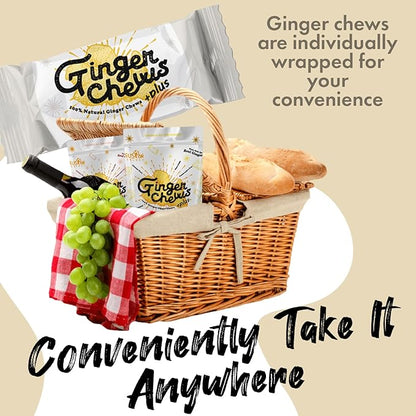 Fusion Select Ginger Chews - Sweet Soft Candied Delights From Indonesia - Promotes Relief From Morning Sickness, Upset Stomach - Made from Real Ginger Root, Non-GMO, Vegan Candy (4 Variety Flavors)