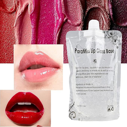 Lip Gloss Base 10 Ounce (350 ML) Clear Lip Gloss Non-Stick Moisturizing Versagel lip gloss base DIY Handmade Lip Gloss Lip Balms Lip Plumper Making Organic Lip Gloss Supplies (A)