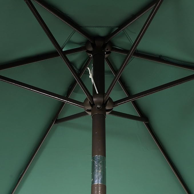 Blissun 7.5 ft Patio Umbrella, Yard Umbrella, Outdoor Market Umbrella with Push Button Tilt Crank, Seaglass
