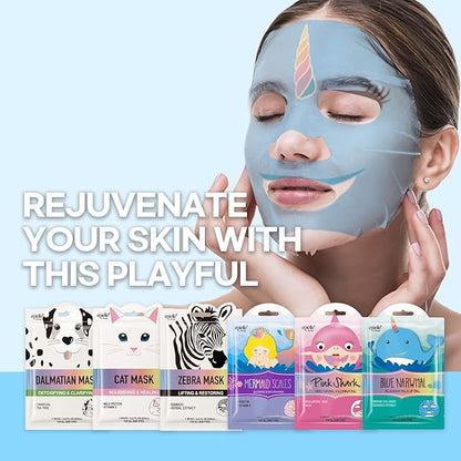 Epielle Animal Character Sheet Masks | Korean Beauty Masks | Assorted 6 Pack | Face Mask, Birthday Party Gift, Girls' Night, Skincare Party | Korean Skincare, Spa Gifts for Women