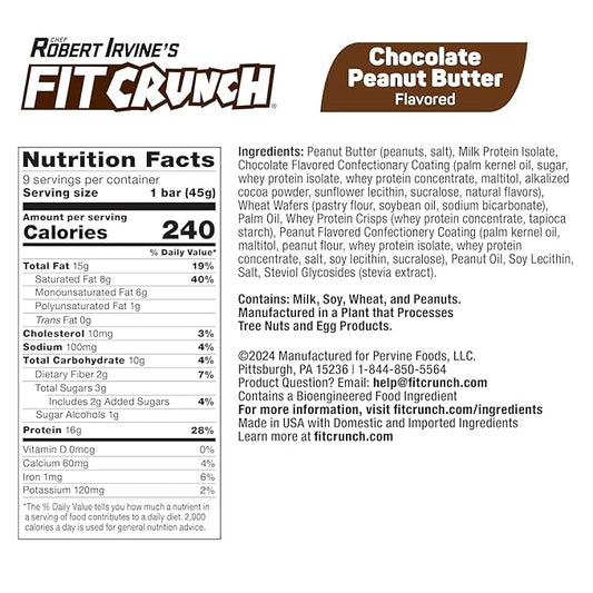 FITCRUNCH Wafer Protein Bars, 16g of Protein & 4g of Sugar (18 Count, Variety Pack)