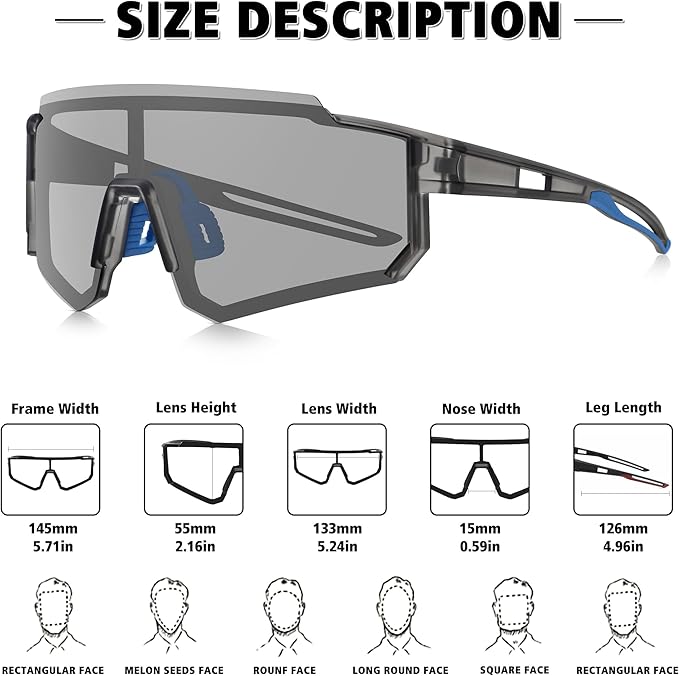 STORYCOAST Polarized Sports Sunglasses for Men Women,Driving Fishing Cycling Mountain Bike Sunglasses UV400 Protection